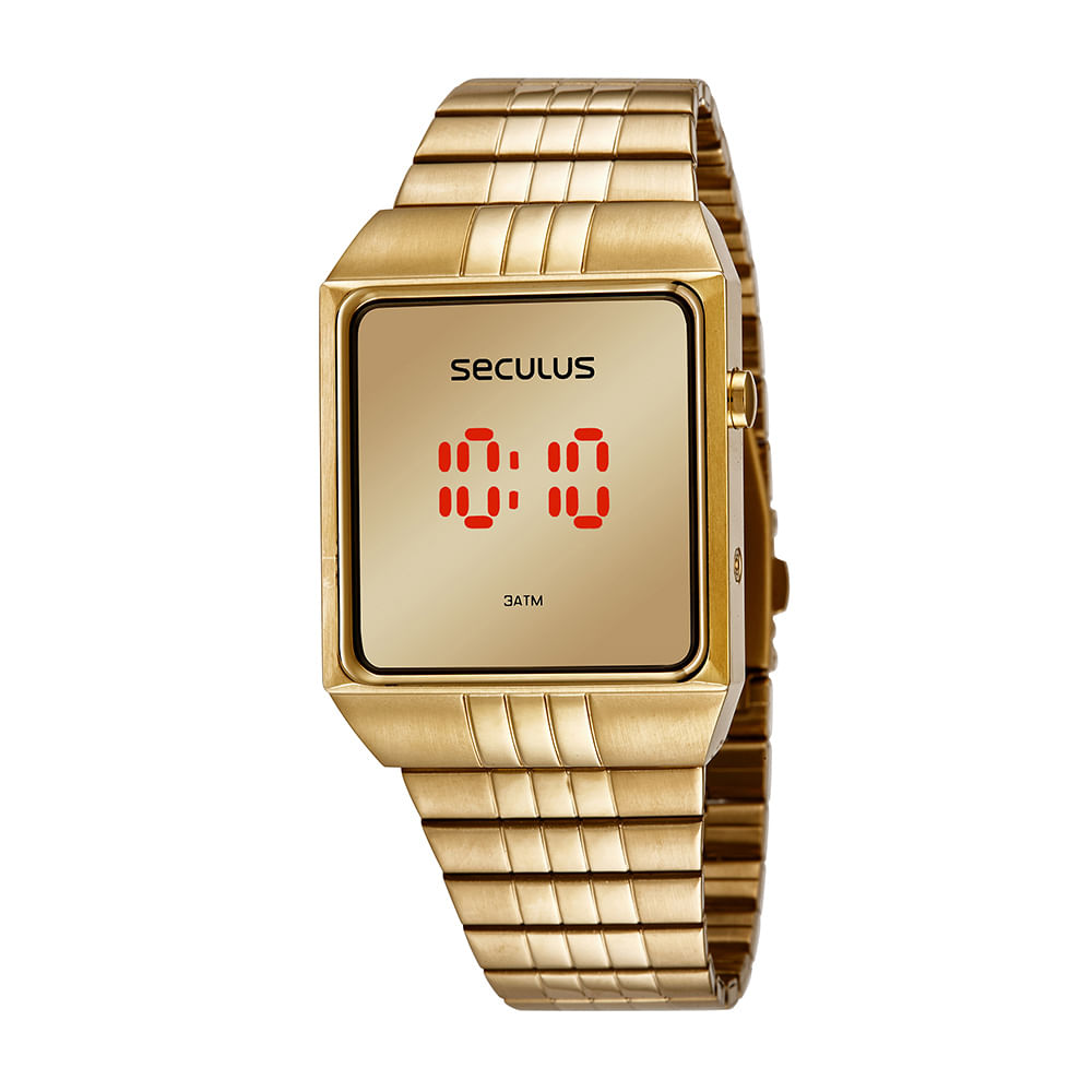 Relógio Digital Led Dourado
